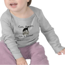 Cats Books Life is Sweet T-shirts