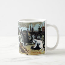Cats Duke It Out on a Rooftop Mugs