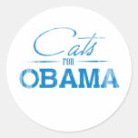 Cats for Obama Faded.png Round Stickers