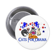 CATS FOR OBAMA PIN