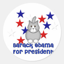 Cats For Obama Round Stickers