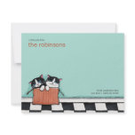 Cats in a Packing Box | Flat Note Card Custom Invite