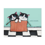 Cats in a Packing Box | We've Moved Announcement Postcard