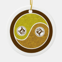 Cats in Balance 1 Yin Yang Ornament