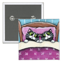 Cats in Bed Button