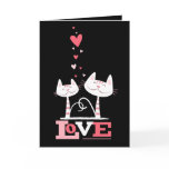 Cats in Love Cute Kitty Valentine (black inside) Greeting Cards
