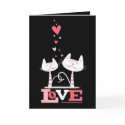 Cats in Love Cute Kitty Valentine (black inside) cards