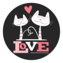 Cats in Love Cute Kitty Valentine Envelope Seals / stickers