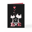 Cats in Love Cute Kitty Valentine (red inside) cards