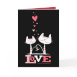 Cats in Love Cute Kitty Valentine (red inside) cards