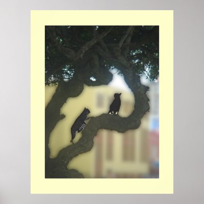 Cats in Trees Emphatically Print by elfinart