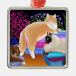 Cats Love Newly Cleaned Laundry Ornament