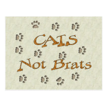 Cats Not Brats Post Cards
