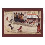 Cats on Coach Race Down High Street Card