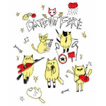 CATS ON FIRE Band Fitted T-shirt