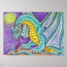 Cats Paw Dragon Fantasy Art Poster