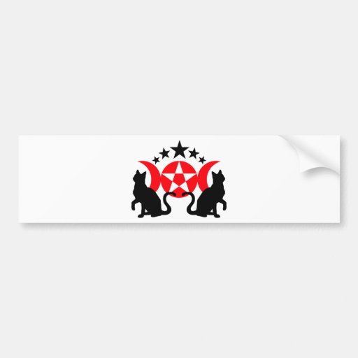 Cats Pentagram Bumper Sticker