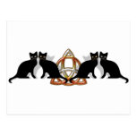 Cats Pentgagram Flame Triquetra Post Cards