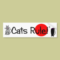 "Cats Rule" Bumper Sticker bumper stickers