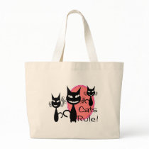"Cats Rule!!"--Cat Lovers Gifts--Adorable Canvas Bags