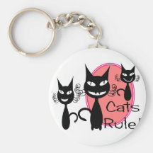 "Cats Rule!!"--Cat Lovers Gifts--Adorable Key Chains
