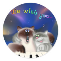 Cats Singing Christmas songs Sticker