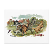 Cats Trade Punches Post Card