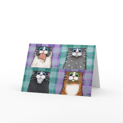 Cats Up To No Good Greeting Card by LisaMarieArt