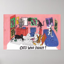Cats Who Paint, Humourous Art of Cats Painting