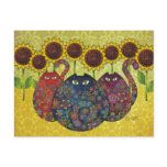 Cats With Sunflowers Postcards TBA