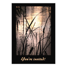 Cattails at Sunset Personalized Announcements