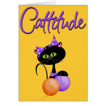 Cattitude Halloween Greeting Card