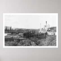 Cattle Barge Yukon River 1914 Poster