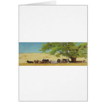 cattle, cow greeting card