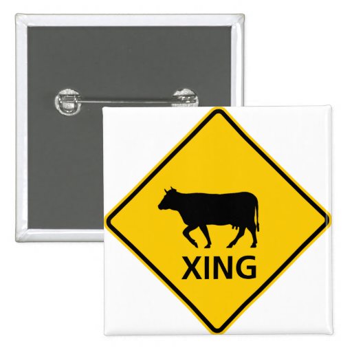 Cattle Crossing Highway Sign Pins
