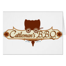 Cattleman's BBQ Logo Greeting Cards