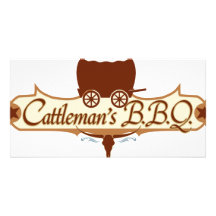 Cattleman's BBQ Logo Personalized Photo Card