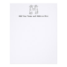 Catty Letter M Customized Letterhead