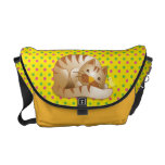 Catty love watching a bird on spotty messenger bag