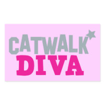 CATWALK DIVA with a cute little star Rectangular Stickers