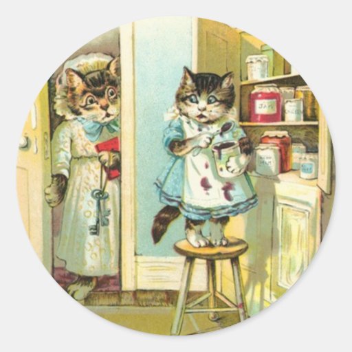 Caught in the Act Round Stickers