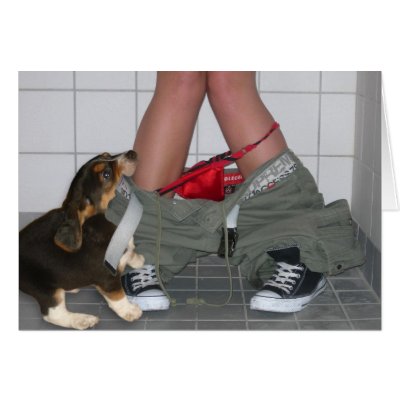 Caught with my pants down, again...Cute Puppy Dog by KahunaLuna