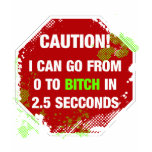 Caution! 0 TO BITCH t-shirts