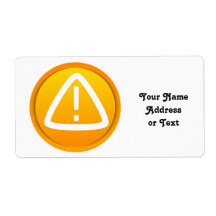 Caution Attention Symbol Personalized Shipping Label