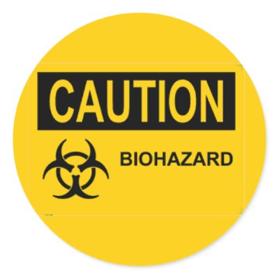 CAUTION Biohazard Sticker by baxiemur