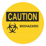 CAUTION Biohazard stickers