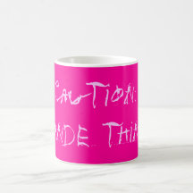Caution: blonde thinker coffee mugs