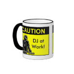 Caution DJ at Work! Mugs
