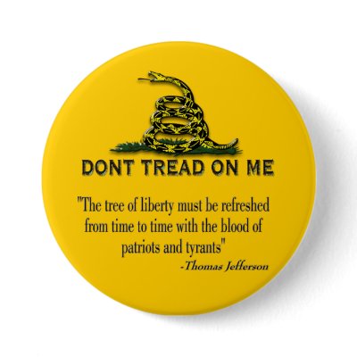 CAUTION "Don't Tread On Me" FLAG Pin by aandjdesigns