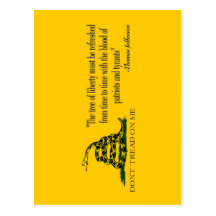 CAUTION "Don't Tread On Me" FLAG Postcard